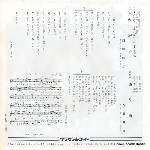 SAIGO, TERUHIKO negai CW-1613