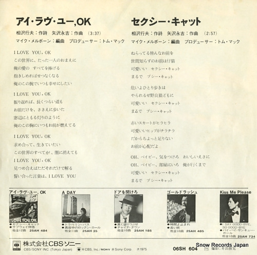 YAZAWA, EIKICHI i love you, ok 06SH604