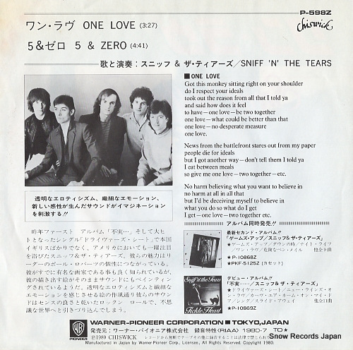 SNIFF 'N' THE TEARS one love P-598Z