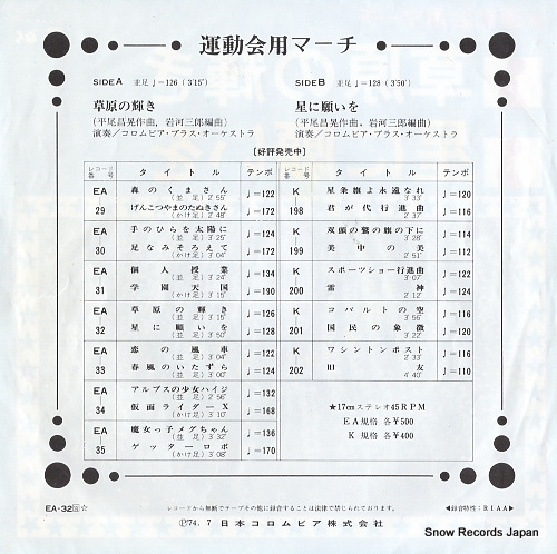 COLUMBIA BRASS ORCHESTRA march: sogen no kagayaki EA-32