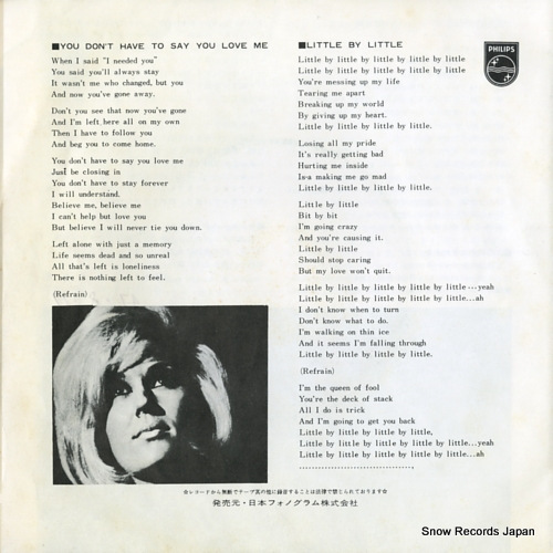 SPRINGFIELD, DUSTY you don't have to say you love me SFL-1064