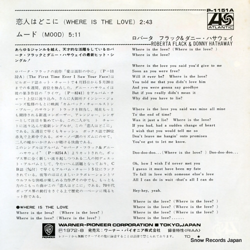 FLACK, ROBERTA, AND DONNY HATHAWAY where is the love P-1151A