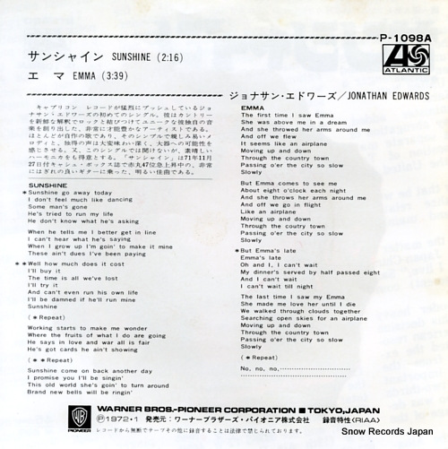 EDWARDS, JONATHAN sunshine P-1098A