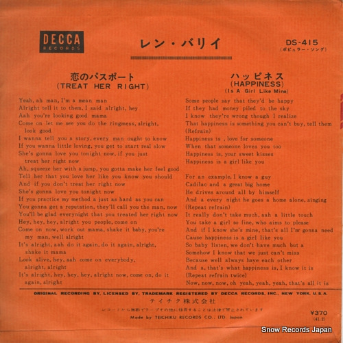 BARRY, LEN treat her right DS-415