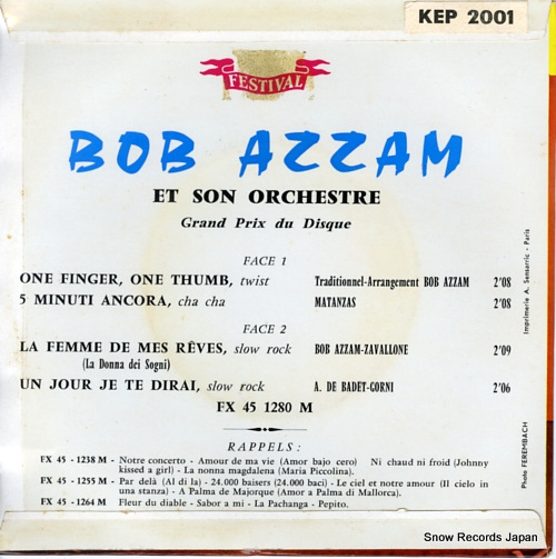 AZZAM, BOB, E LA SUA ORCHESTRA one finger one thumb KEP2001