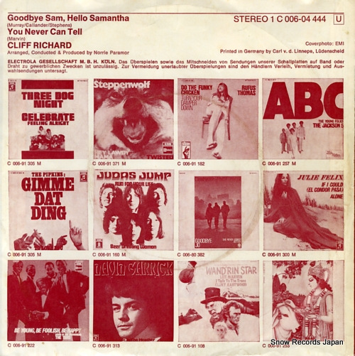 RICHARD, CLIFF goodbye sam, hello samantha 1C006-04444 - back cover