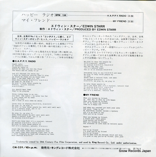 STARR, EDWIN h.a.p.p.y. radio CM-239