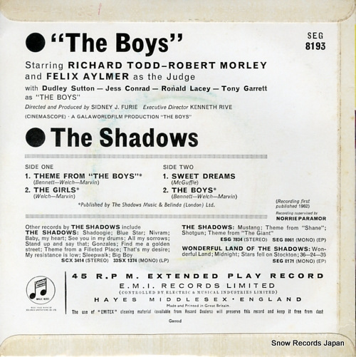 SHADOWS, THE the boys SEG8193