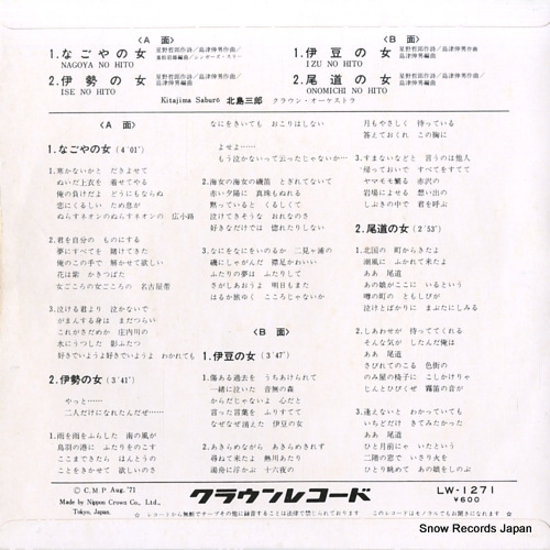 KITAJIMA, SABURO nagoya no hito LW-1271