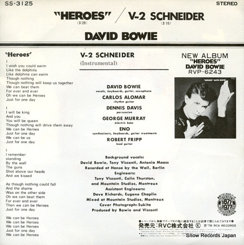 BOWIE, DAVID heroes SS-3125