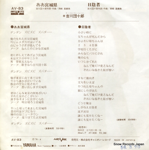 KIKKAWA, DANJURO ah miyagiken AV-83