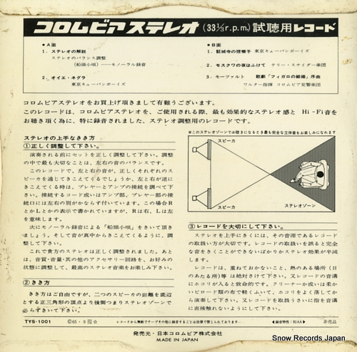 V/A demonstration test record TYS-1001