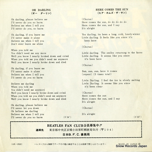 BEATLES, THE oh darling AR-2520