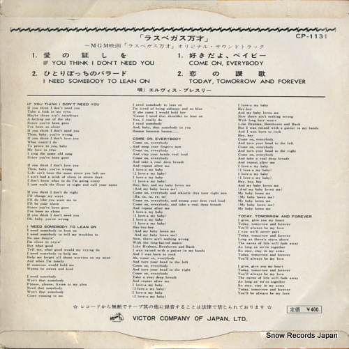PRESLEY, ELVIS love in las vegas CP-1131