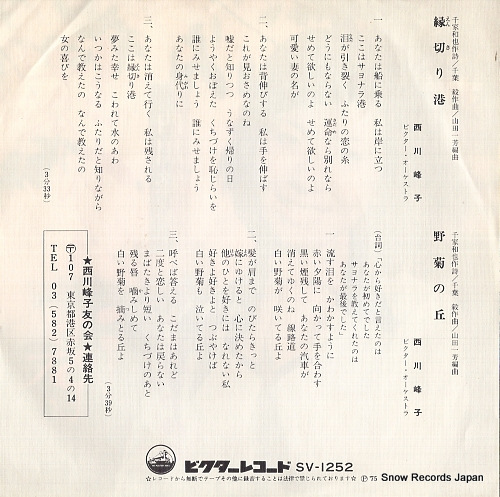 NISHIKAWA, MINEKO engiriminato SV-1252