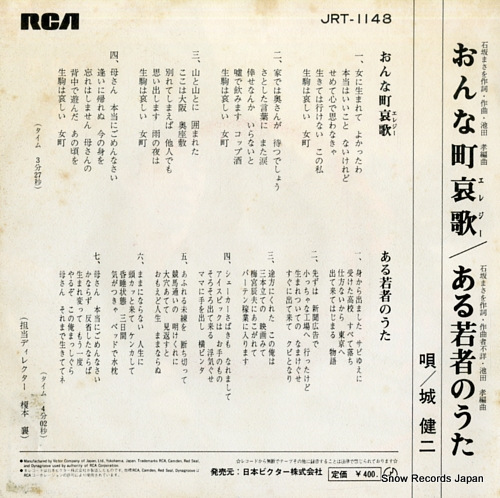 JO, KENJI onna machi elegy JRT-1148