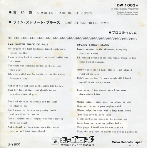 PROCOL HARUM a whiter shade of pale DW-1063