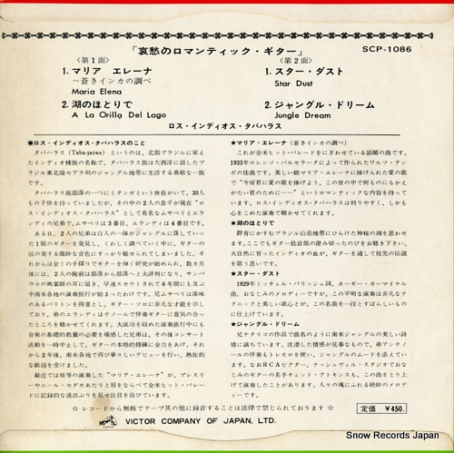 LOS INDIOS TABAJARAS aishu no romantic guitar SCP-1086