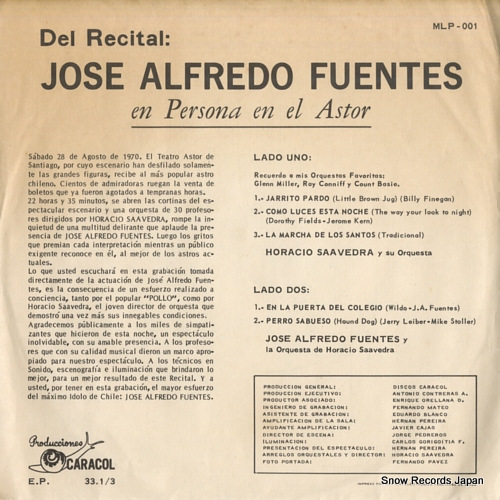 ALFREDO FUENTES, JOSE en persona en el astor MLP-001-EPW-5401