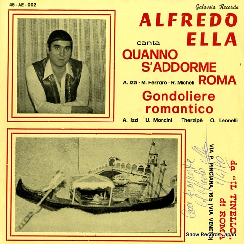 ELLA, ALFREDO quanno s'addorme roma AE-002 - front cover
