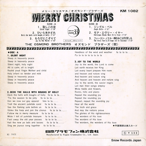 OSMOND BROTHERS, THE merry christmas KM1082