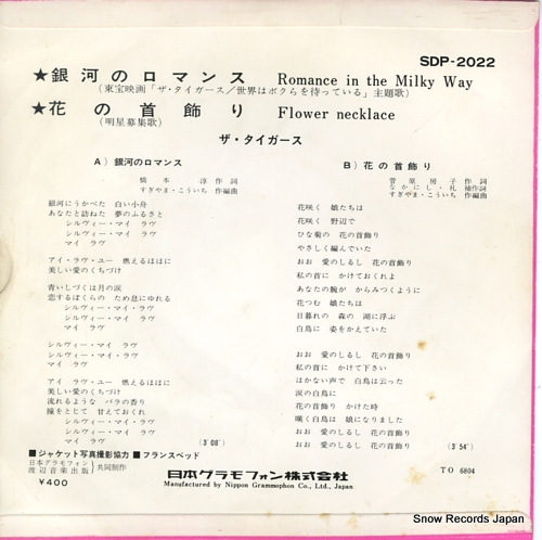 TIGERS, THE romance in the milky way SDP-2022