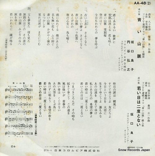 SAKAGUCHI, RYOKO, AND HIROYUKI TSUBURAYA aoi sanmyaku AA-48
