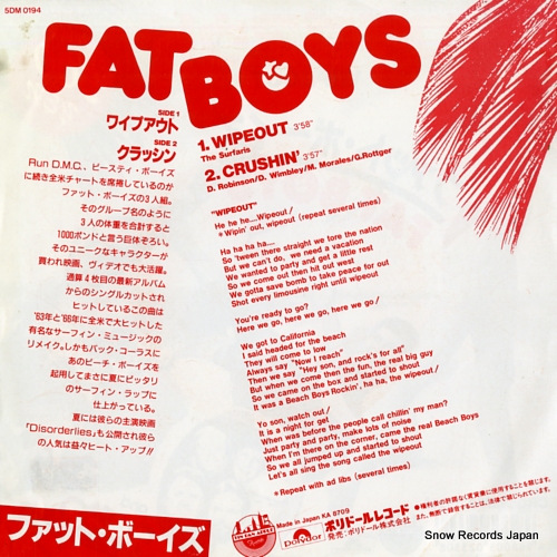 FAT BOYS AND THE BEACH BOYS wipeout 5DM0194