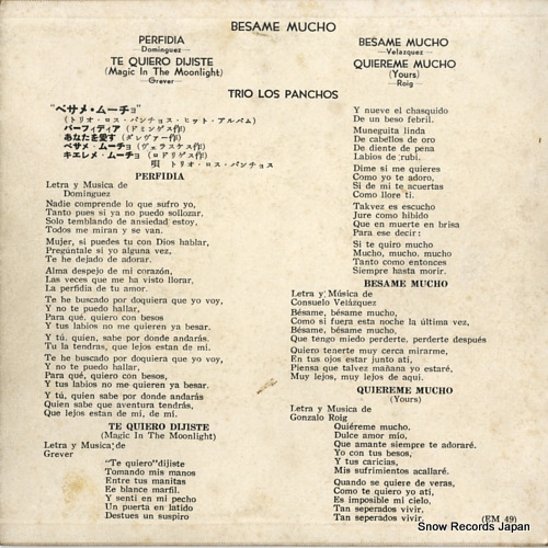 TRIO LOS PANCHOS besame mucho EM-49