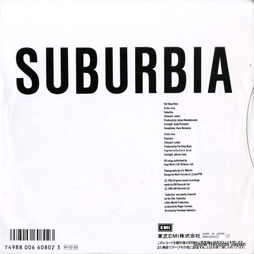 PET SHOP BOYS suburbia EMS-17679