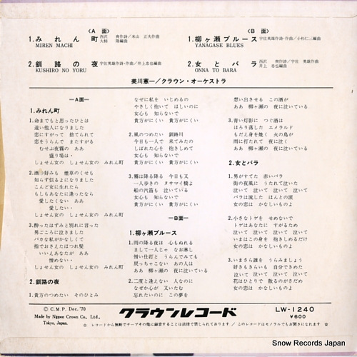 MIKAWA, KENICHI miren machi LW-1240