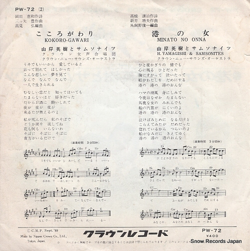 YAMAGISHI, HIDEKI, AND SAMSONITES kokoro gawari PW-72