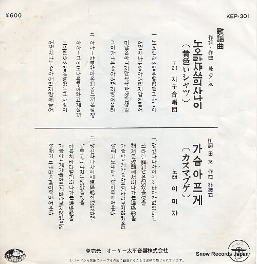 CHIKYU GASSHODAN kiiroi shirts KEP-301