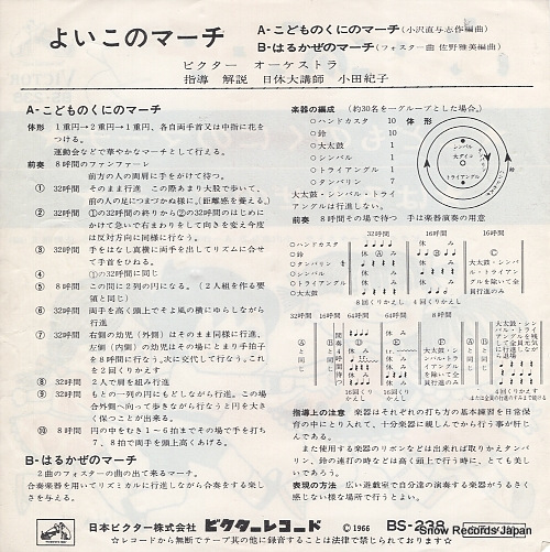 VICTOR ORCHESTRA kodomo no kuni no march BS-238