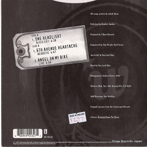 WALLFLOWERS, THE one headlight (radio edit) INS95532