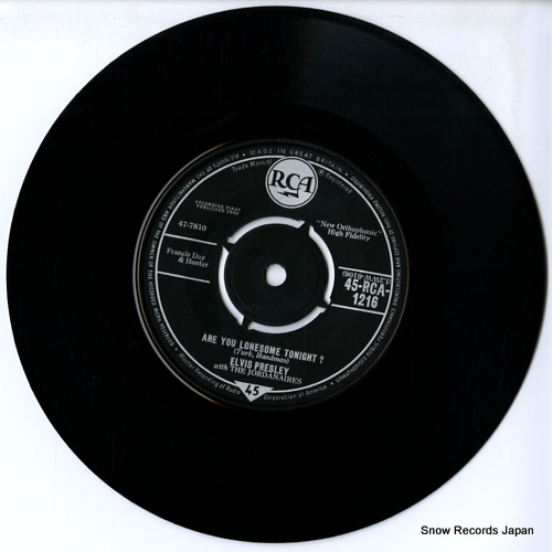 PRESLEY, ELVIS are you lonesome tonight? 45-RCA-1216