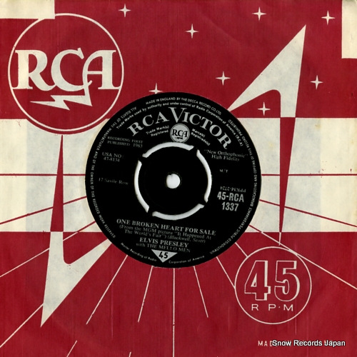 PRESLEY, ELVIS one broken heart for sale 45-RCA-1337