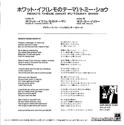 SHAW, TOMMY remo's theme (what if) AMP-235