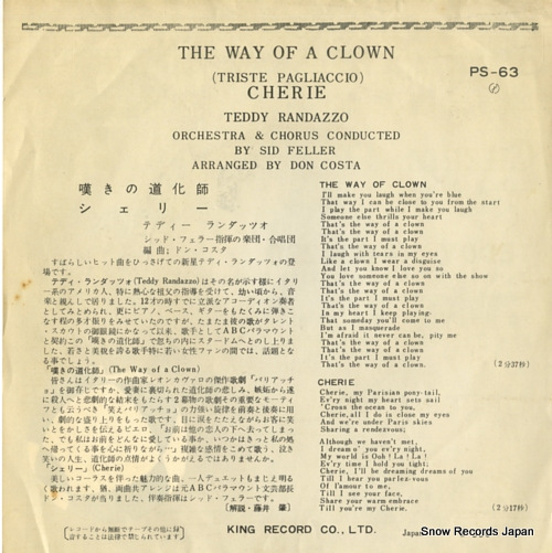 RANDAZZO, TEDDY the way of a clown(triste paglaccio) PS-63