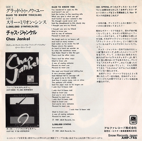 JANKEL, CHAZ glad to know you AMP-746