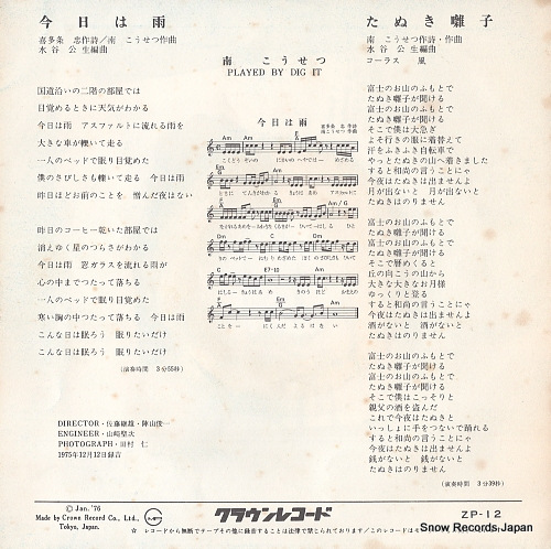 MINAMI, KOSETSU kyou wa ame ZP-12