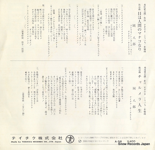 OKA, HACHIRO me wa ningen no manako nari A-58