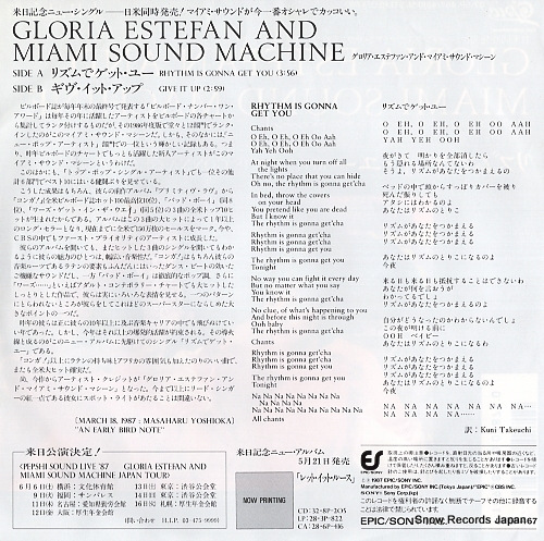 ESTEFAN, GLORIA, AND MIAMI SOUND MACHINE rhythm is gonna get you 07.5P-467