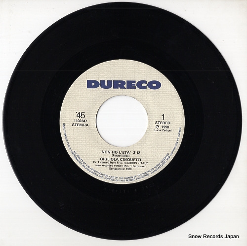 CINQUETTI, GIGLIOLA / DINO non ho l'eta (new recorded version) 1102347