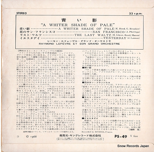 LEFEVRE, RAYMOND a whiter shade of pale PS-49