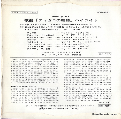 LEINSDORF, ERICH mozart le nozze di figaro highlights SCP-3597