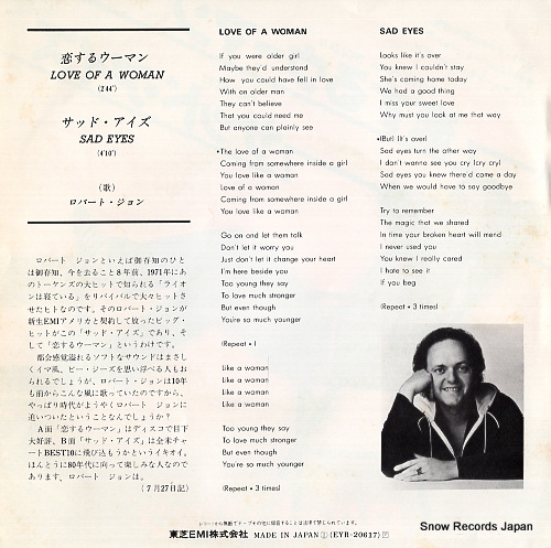 JOHN, ROBERT love of a woman EYR-20617