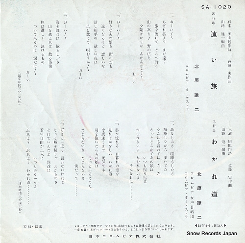 KITAHARA, KENJI toi tabi SA-1020