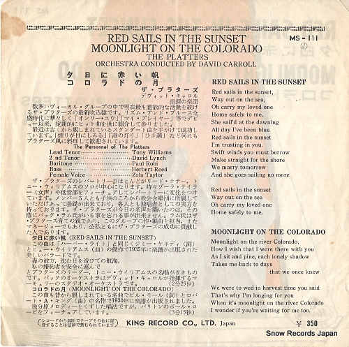 PLATTERS, THE red sails in the sunset MS-111