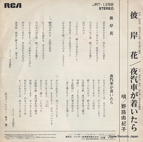 NOJI, YUKIKO higanbana JRT-1298